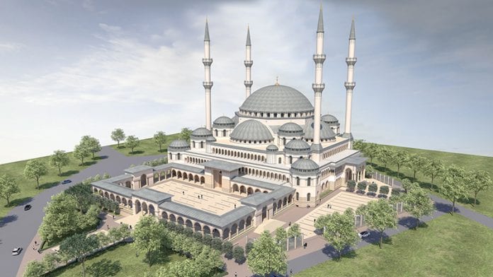 İzmir'de Yapılan 15 Bin Kişilik Caminin Yüzde 90'ı Tamamlandı İzmir'de Yapılan 15 Bin Kişilik Caminin Yüzde 90'ı Tamamlandı